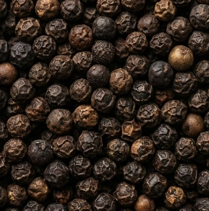 Whole black peppercorns